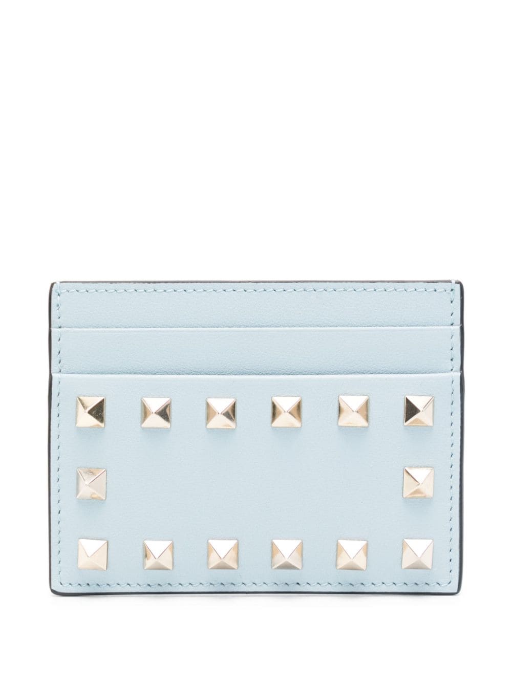 Valentino Garavani Rockstud leather cardholder - Blue von Valentino Garavani