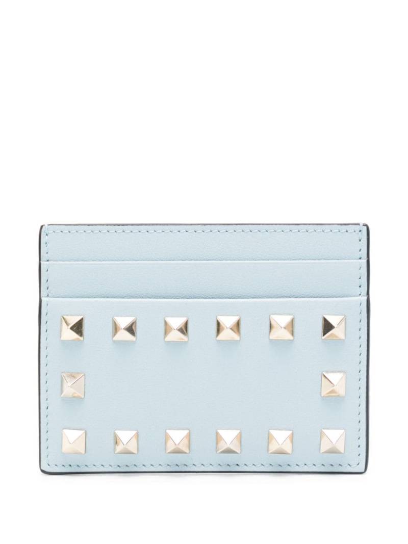 Valentino Garavani Rockstud leather cardholder - Blue von Valentino Garavani