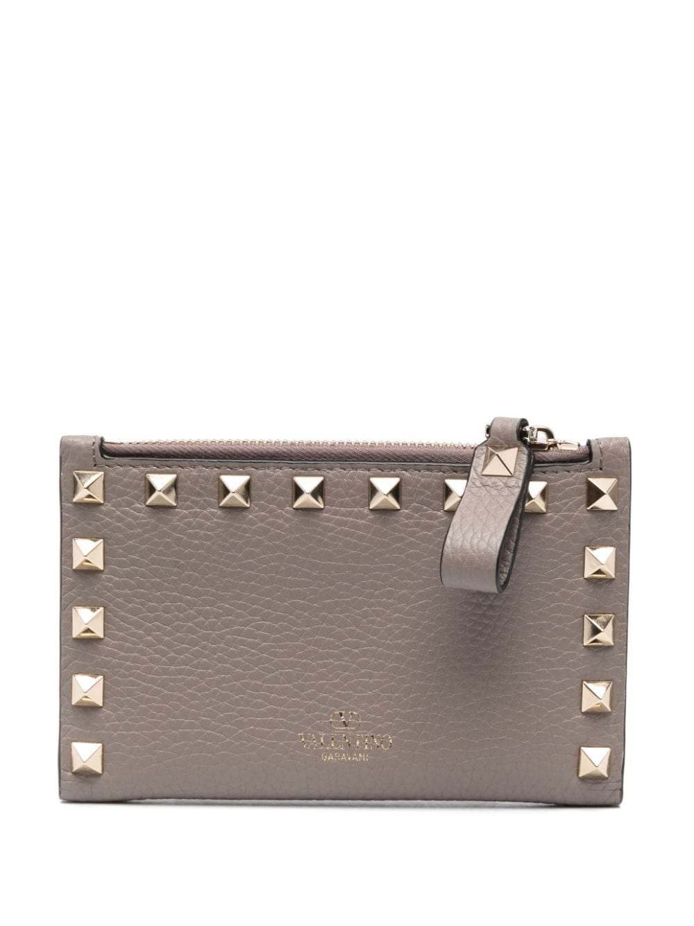 Valentino Garavani Rockstud leather cardholder - Neutrals von Valentino Garavani