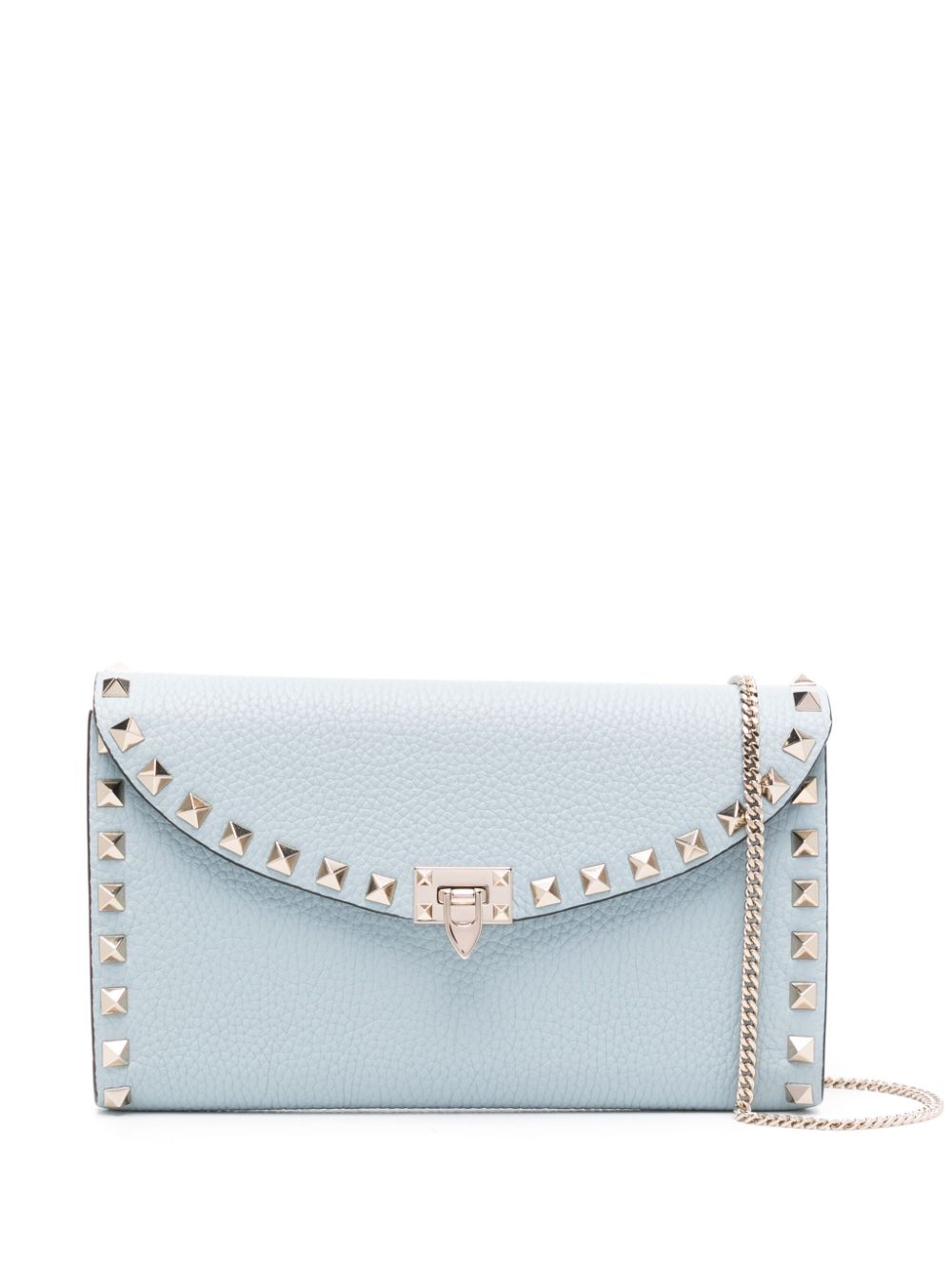 Valentino Garavani Rockstud leather clutch bag - Blue von Valentino Garavani