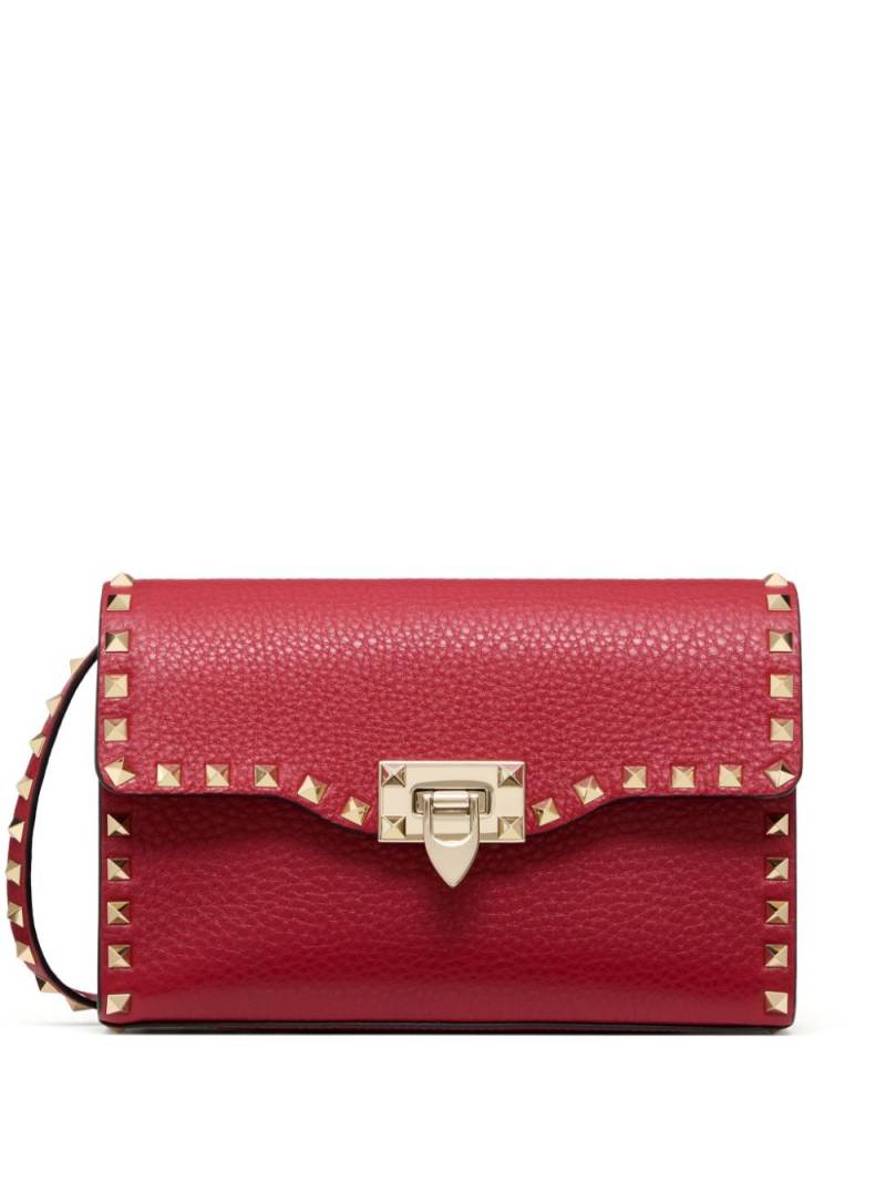 Valentino Garavani Rockstud leather crossbody bag - Red von Valentino Garavani