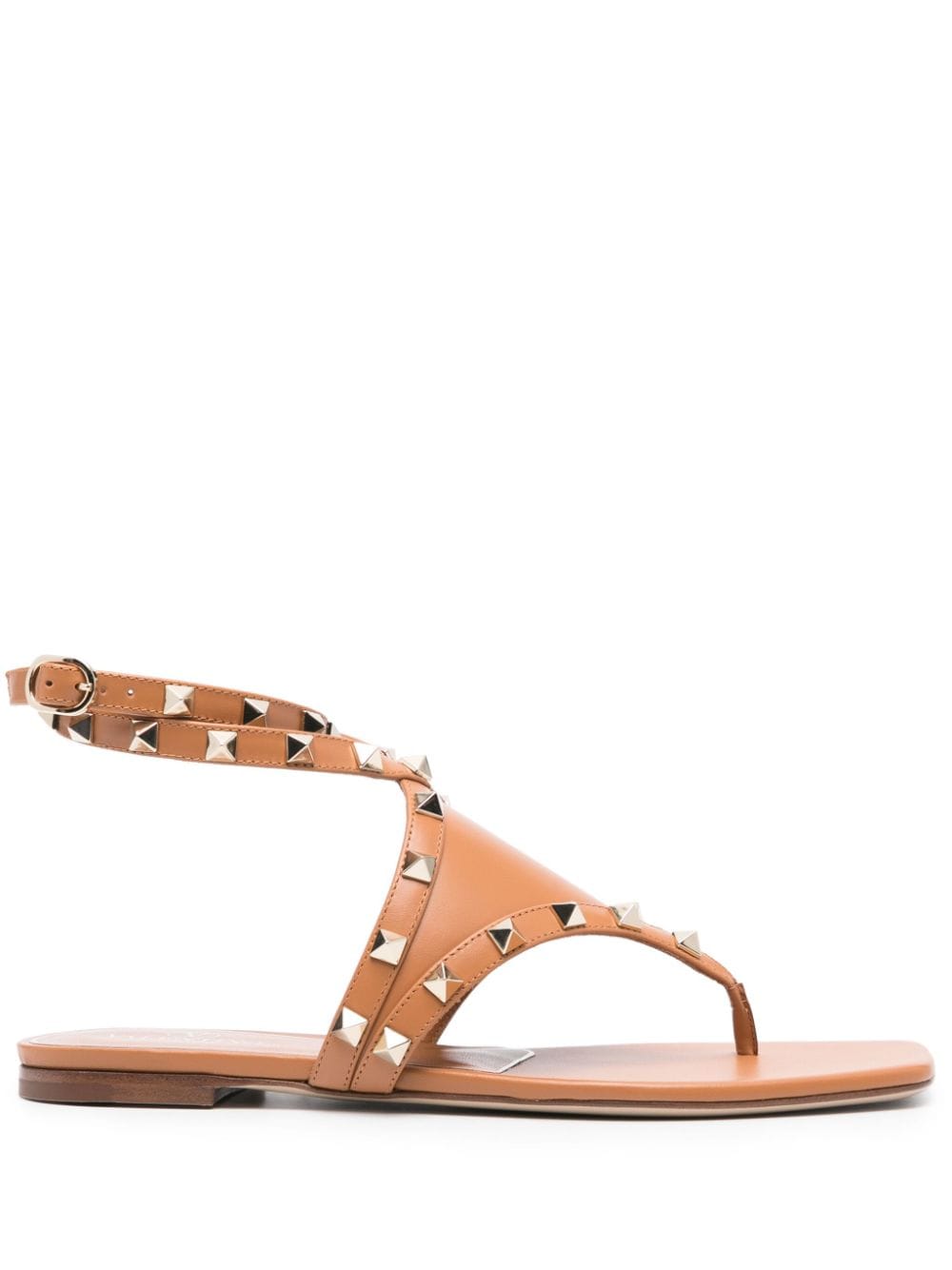 Valentino Garavani Rockstud leather sandals - Brown von Valentino Garavani