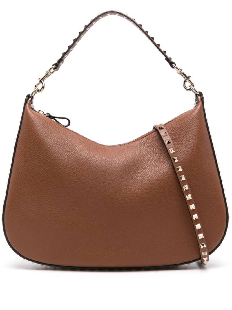 Valentino Garavani Rockstud leather shoulder bag - Brown von Valentino Garavani