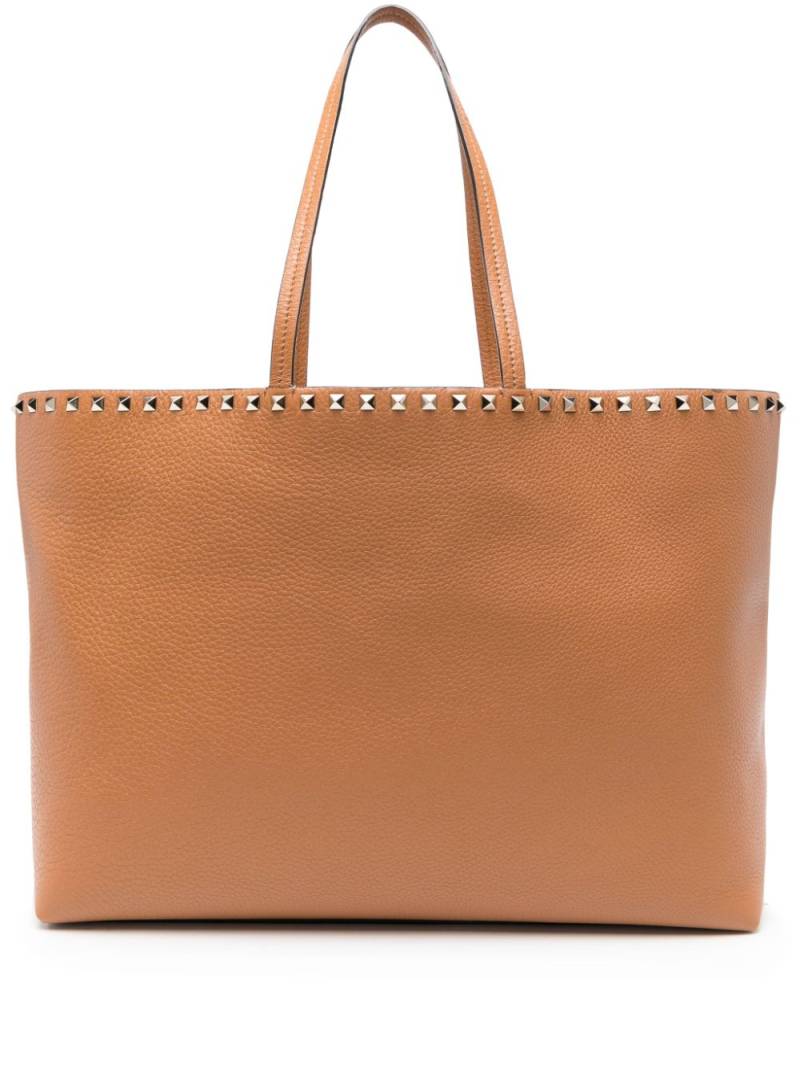 Valentino Garavani Rockstud leather tote bag - Brown von Valentino Garavani