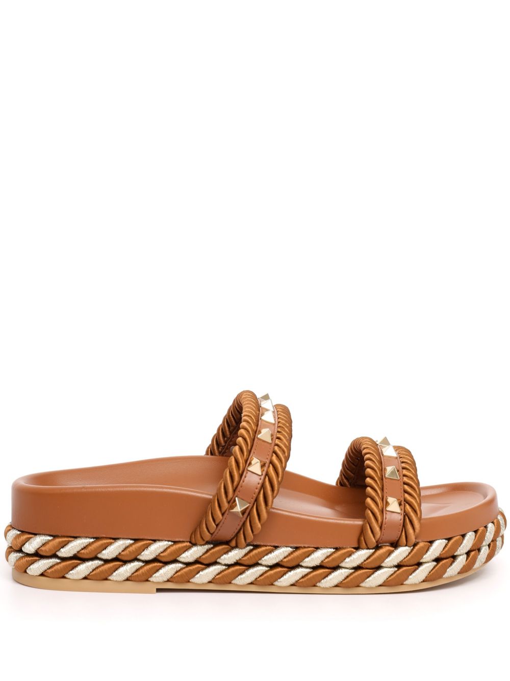 Valentino Garavani Rockstud slides - Brown von Valentino Garavani