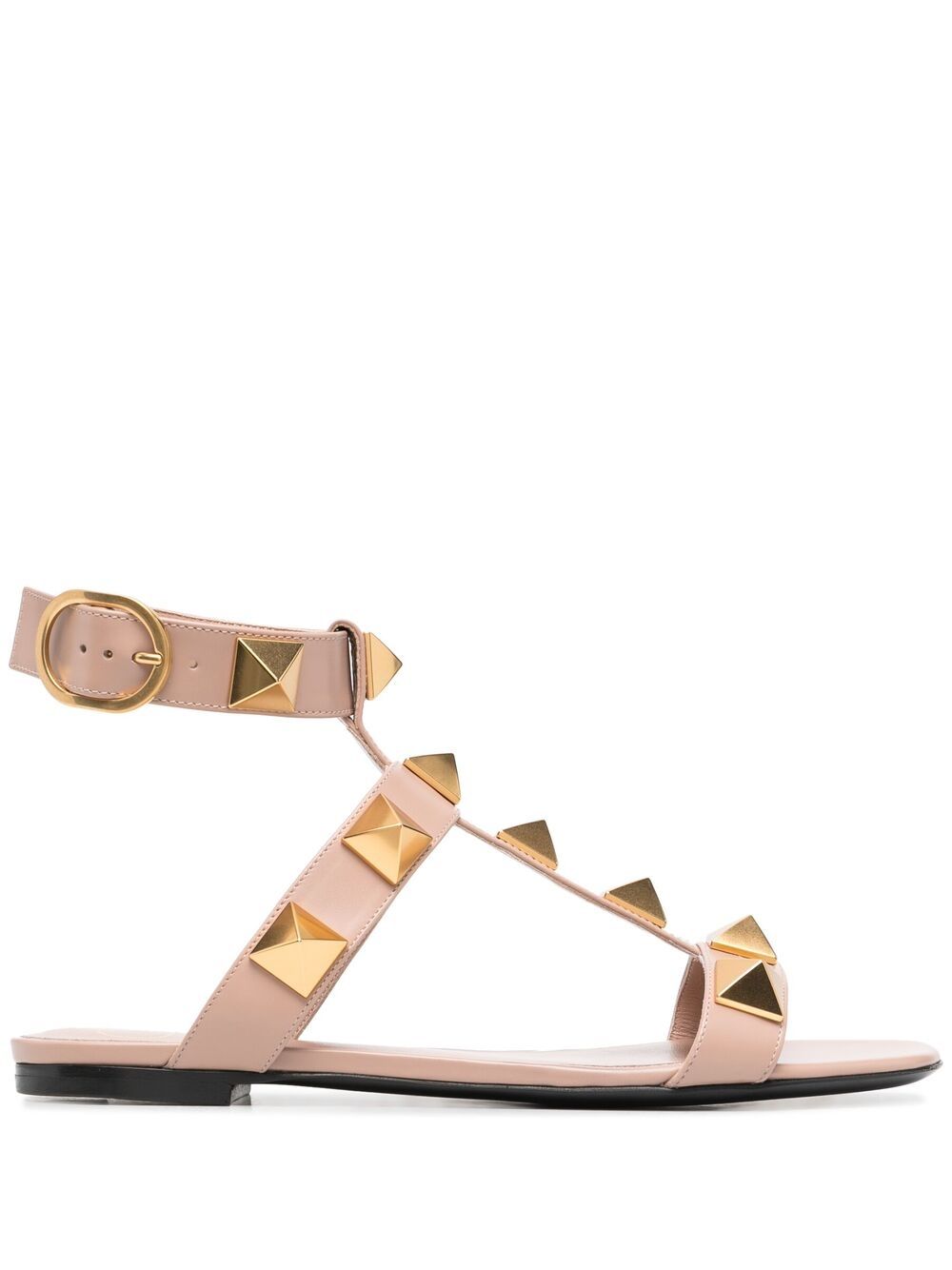 Valentino Garavani Roman Stud flat leather sandals - Pink von Valentino Garavani