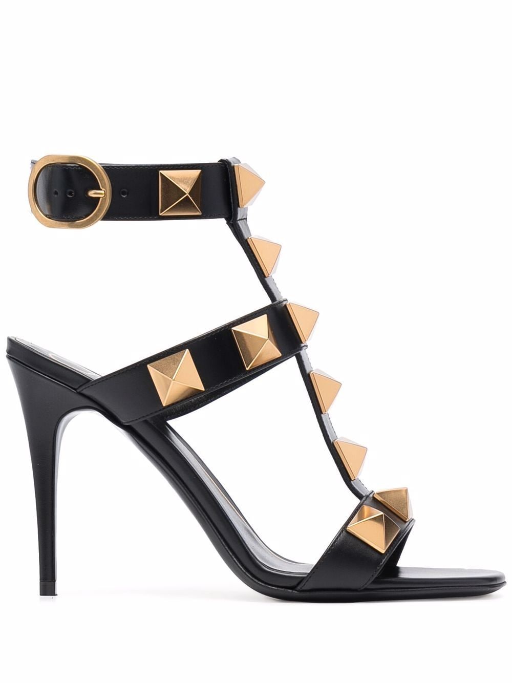 Valentino Garavani Roman Stud 100mm leather sandals - Black von Valentino Garavani