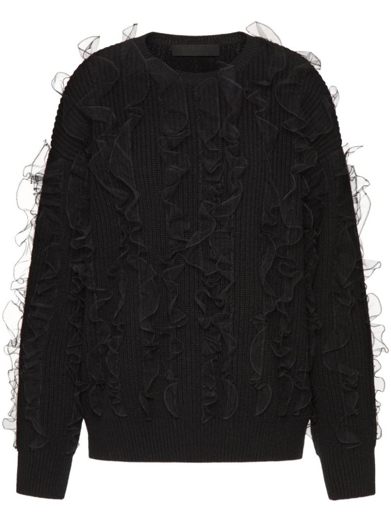 Valentino Garavani Ruffle-detailing jumper - Black von Valentino Garavani