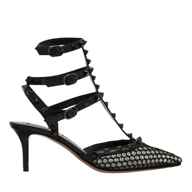 Valentino Garavani Sandalen - Ankle Strap Rockstud 65 Black Studs - Gr. 37 (EU) - in Schwarz - für Damen von Valentino Garavani