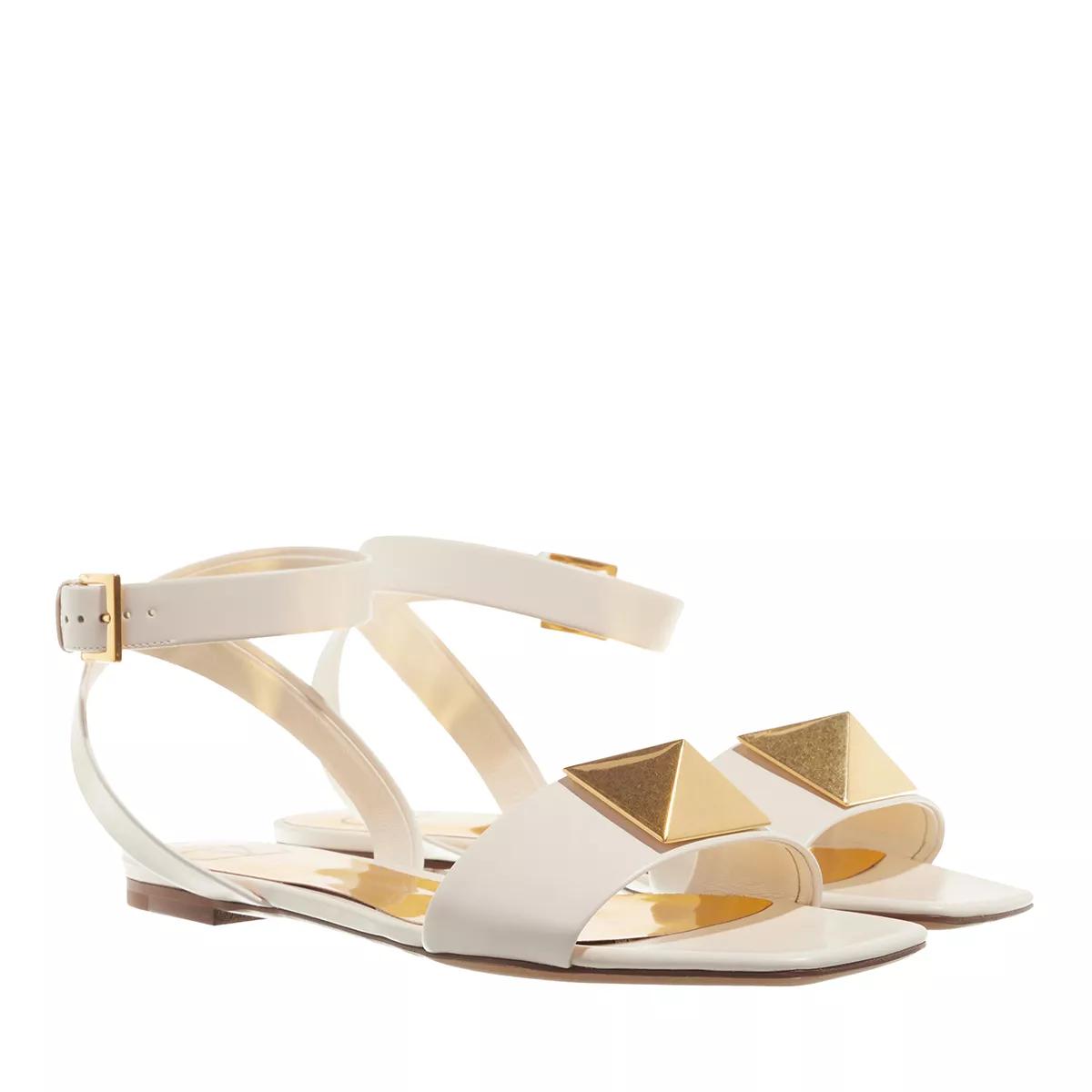 Valentino Garavani Sandalen - Roman Stud Leather Sandals - Gr. 39 (EU) - in Creme - für Damen von Valentino Garavani