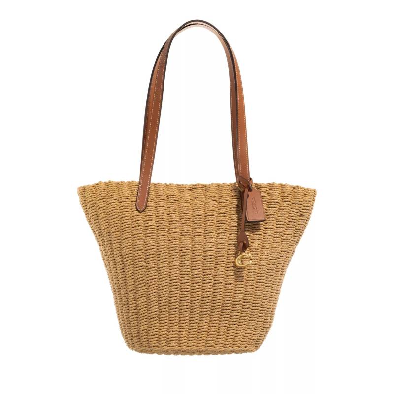 Coach Schultertasche - Small Straw Tote - Gr. unisize - in Beige - für Damen von Coach