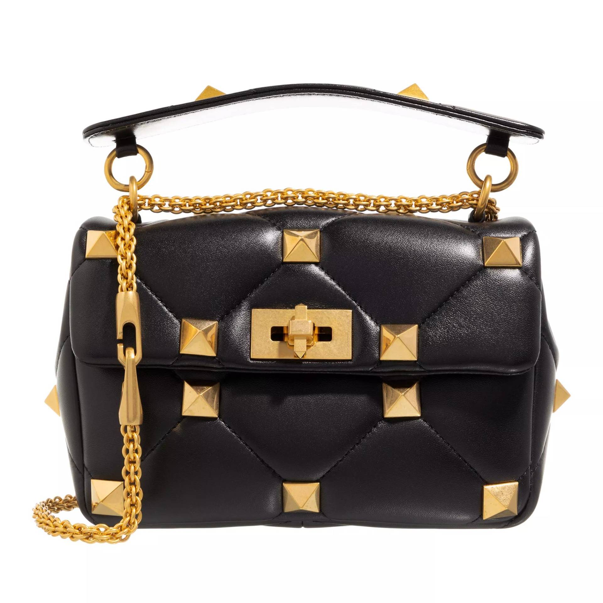 Valentino Garavani Schultertasche - Medium Roman Stud The Shoulder Bag With Chain - Gr. unisize - in Schwarz - für Damen von Valentino Garavani