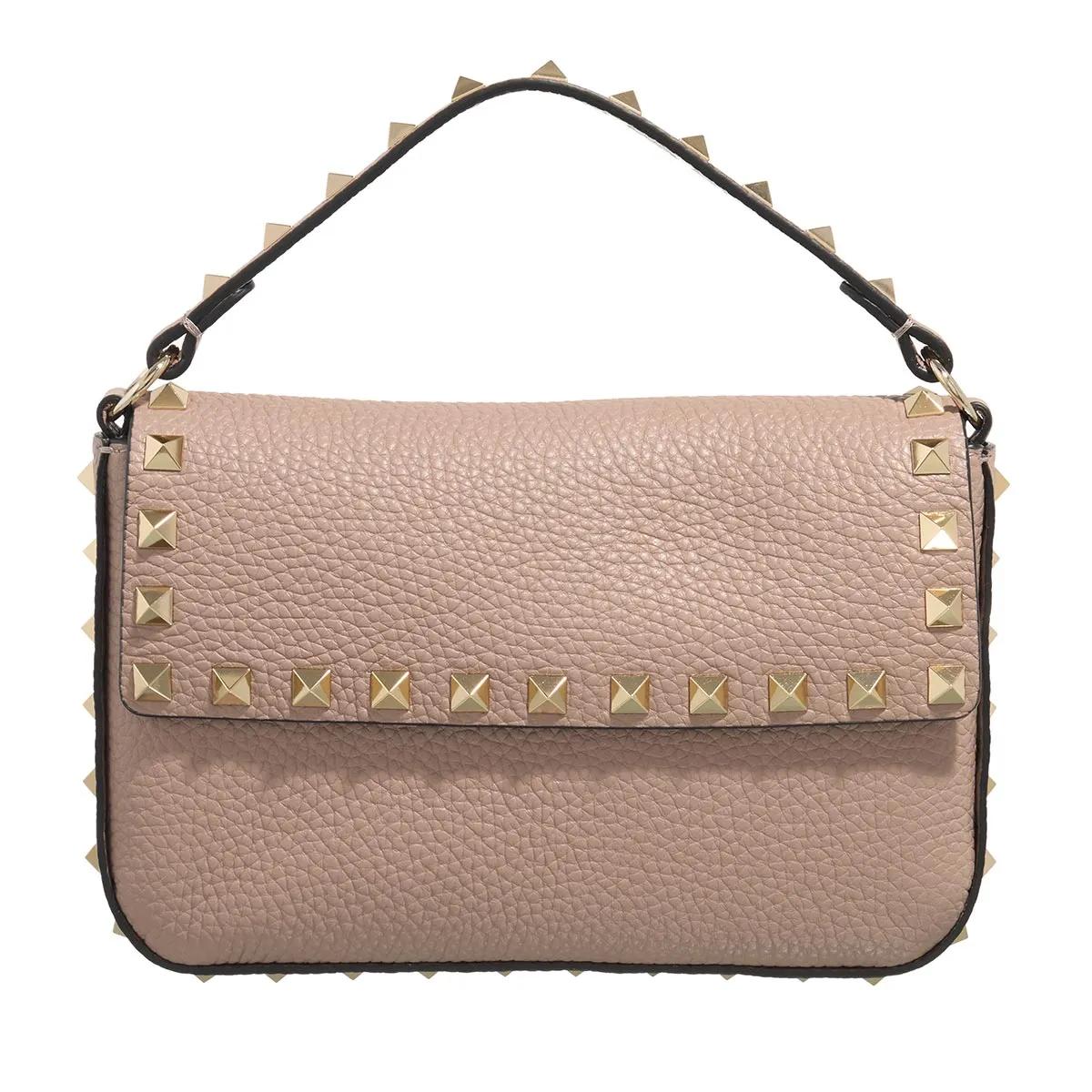 Valentino Garavani Schultertasche - Mini Rockstud Crossbody Bag - Gr. unisize - in Taupe - für Damen von Valentino Garavani