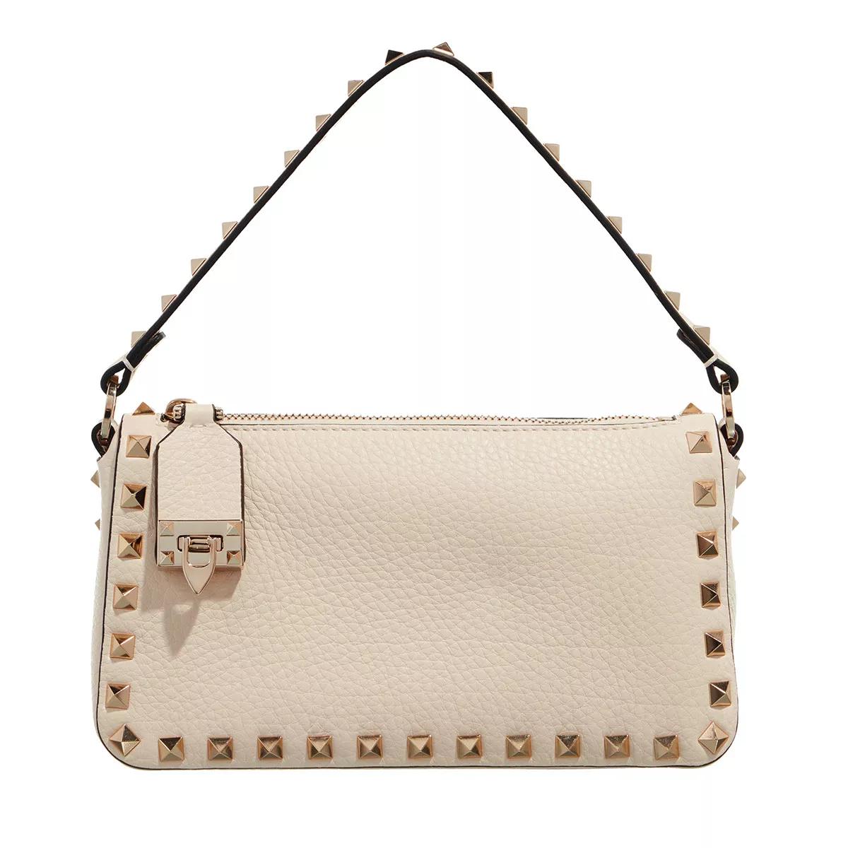 Valentino Garavani Schultertasche - Rockstud Crossbody Bag - Gr. unisize - in Creme - für Damen von Valentino Garavani