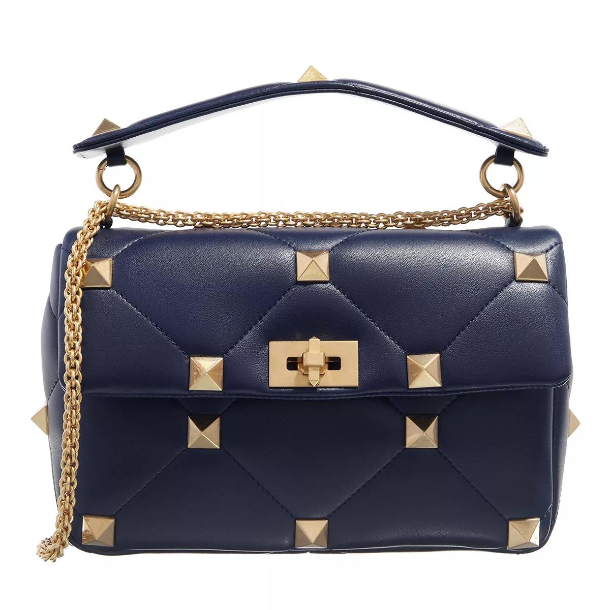 Valentino Garavani Schultertasche - Rockstud Shoulder Bag Leather - Gr. unisize - in Blau - für Damen von Valentino Garavani