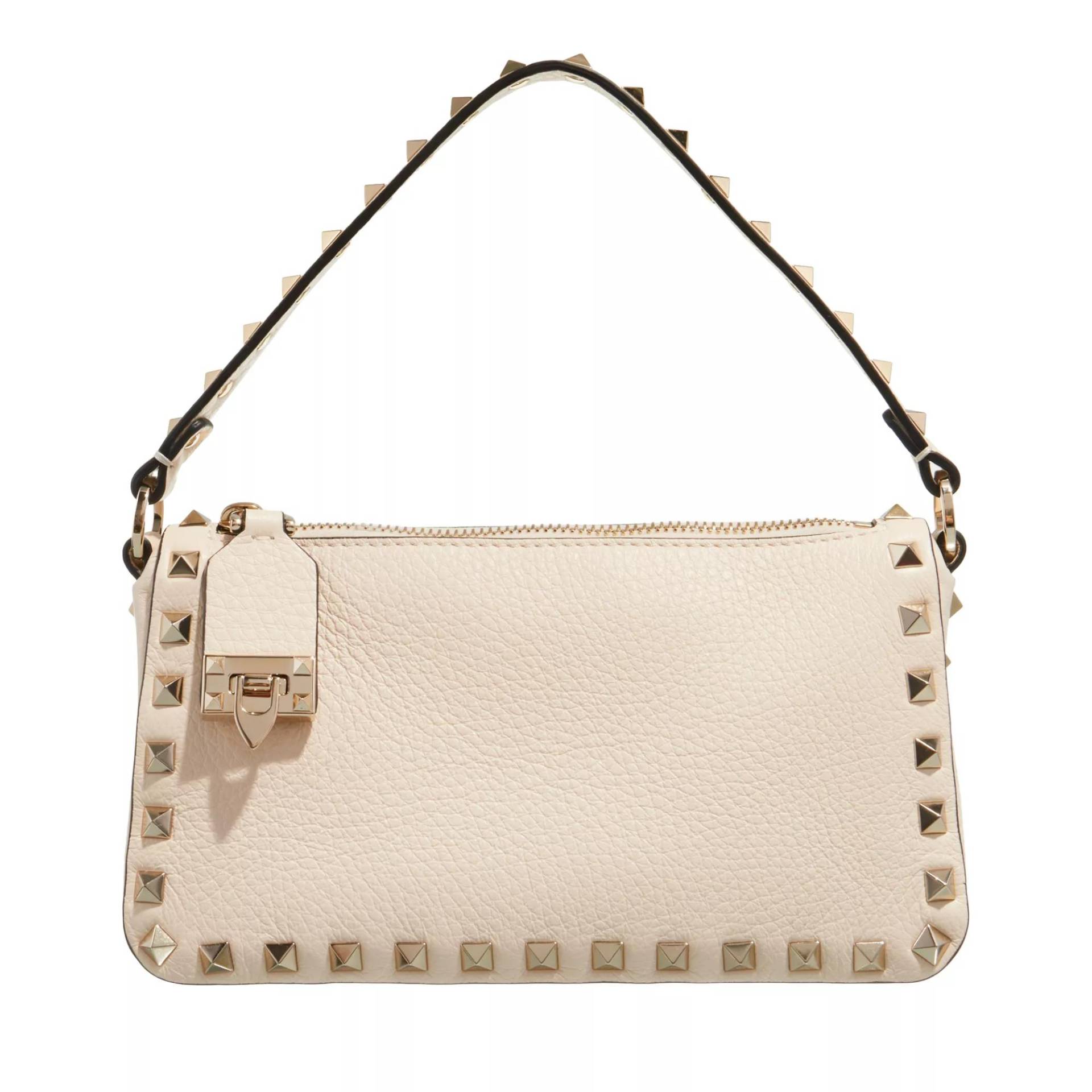 Valentino Garavani Schultertasche - Small Shoulder Bag Rockstud - Gr. unisize - in Creme - für Damen von Valentino Garavani