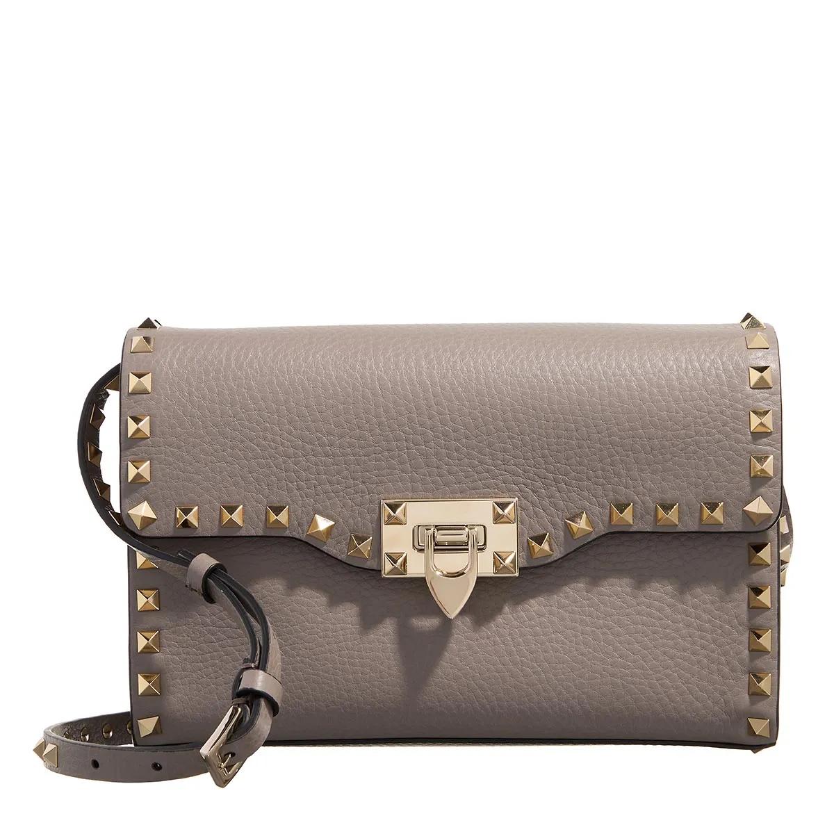 Valentino Garavani Schultertasche - Small Shoulder Bag Rockstud - Gr. unisize - in Taupe - für Damen von Valentino Garavani