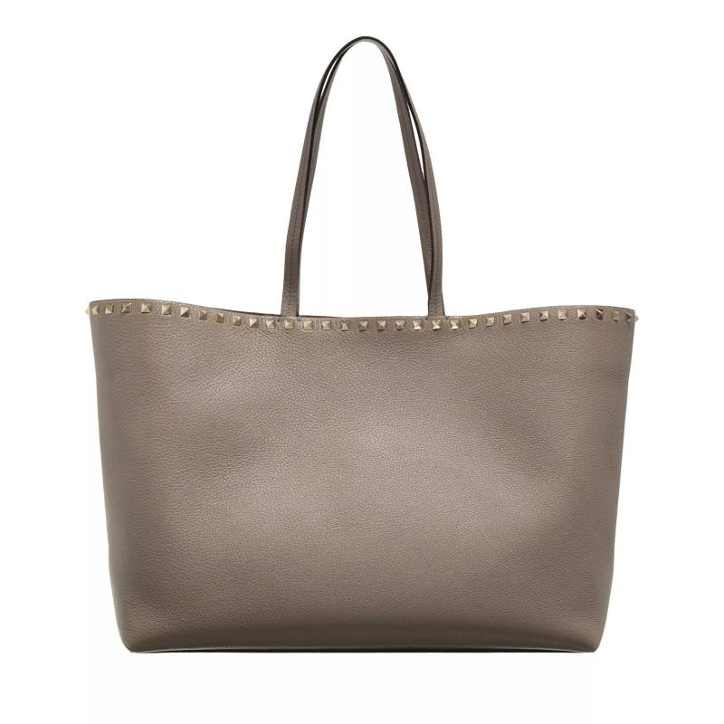 Valentino Garavani Schultertasche - Tote Rockstud - Gr. unisize - in Taupe - für Damen von Valentino Garavani