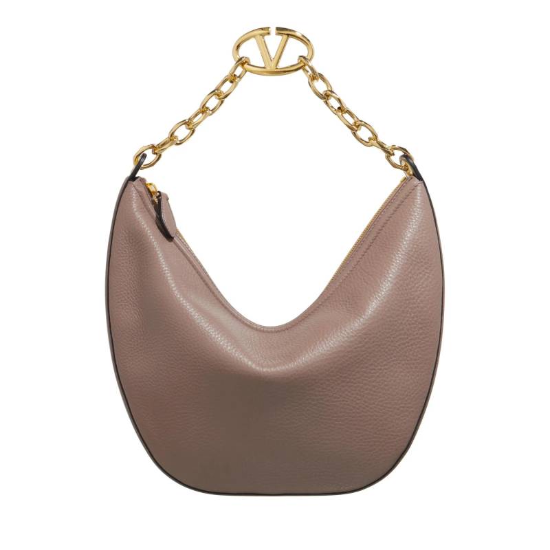 Valentino Garavani Schultertasche - VLogo Moon Medium Hobo Bag - Gr. unisize - in Taupe - für Damen von Valentino Garavani