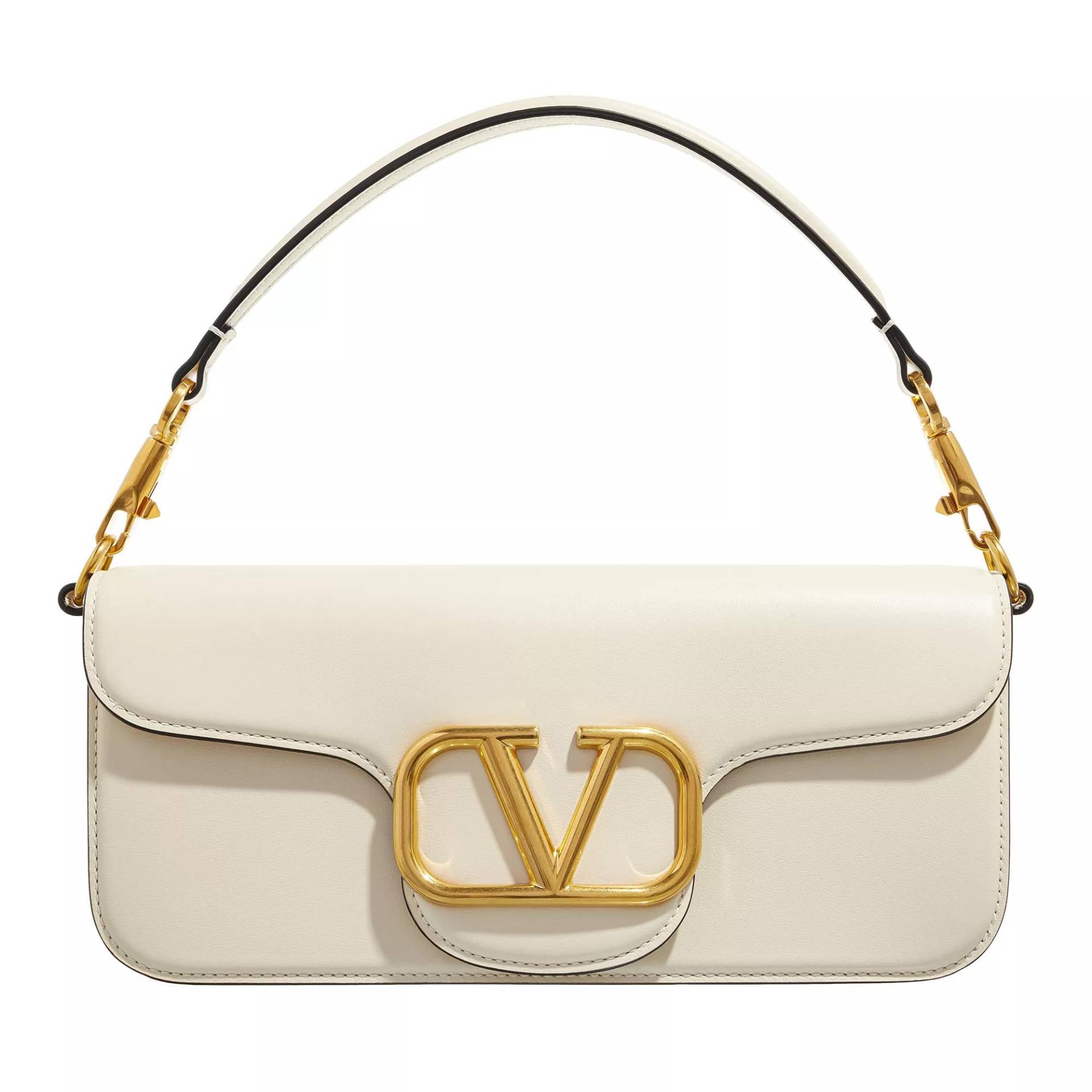 Valentino Garavani Schultertasche - Valentino Garavani Locò Shoulder Bag - Gr. unisize - in Creme - für Damen von Valentino Garavani