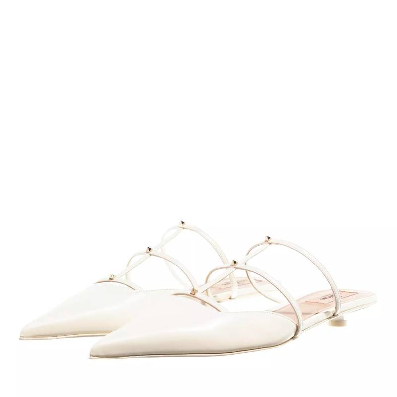 Valentino Garavani Slipper & Pantoletten - Mule Rockstud Wispy Mini Studs - Gr. 37 (EU) - in Creme - für Damen von Valentino Garavani