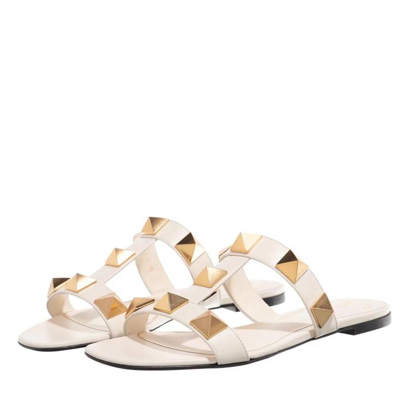 Valentino Garavani Slipper & Pantoletten - Roman Stud Slide Sandals - Gr. 36 (EU) - in Creme - für Damen von Valentino Garavani