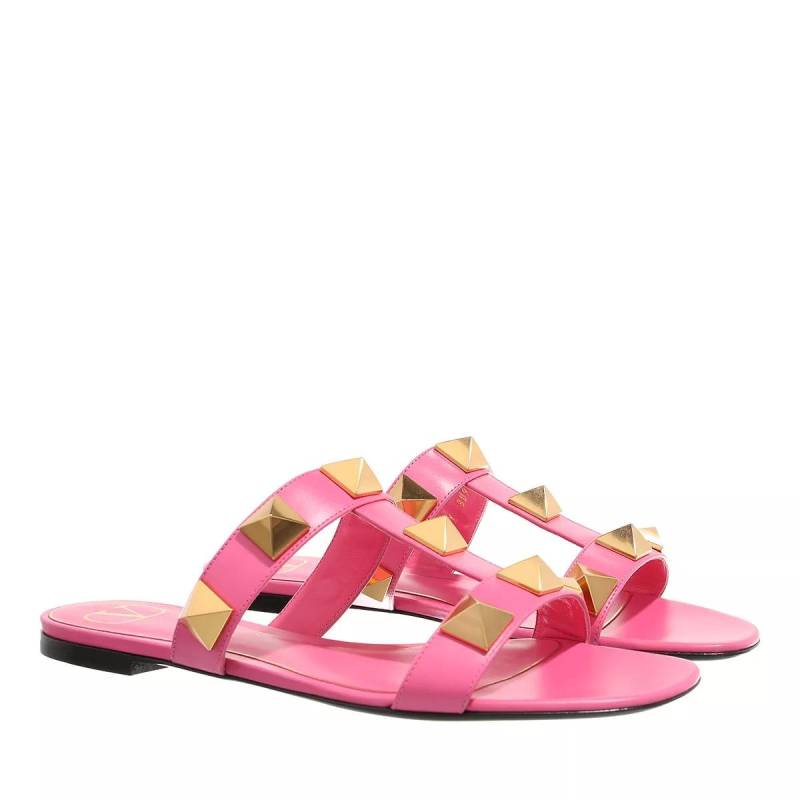 Valentino Garavani Slipper & Pantoletten - Roman Stud Slide Sandals - Gr. 38,5 (EU) - in Rosa - für Damen von Valentino Garavani