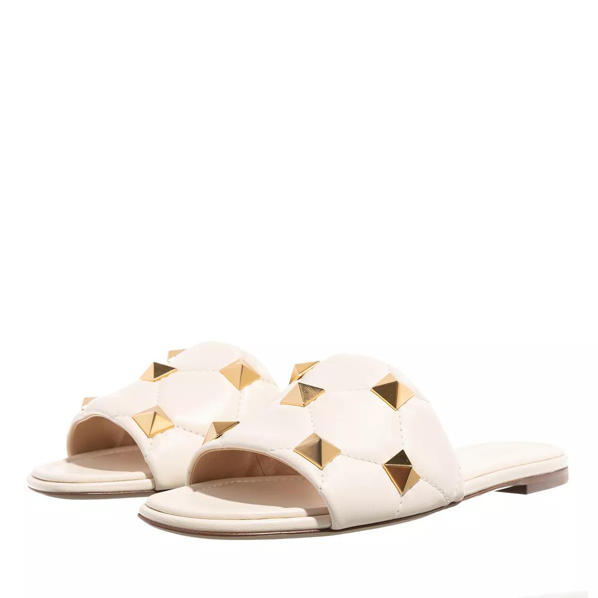 Valentino Garavani Slipper & Pantoletten - Slide Rockstud - Gr. 37 (EU) - in Creme - für Damen von Valentino Garavani