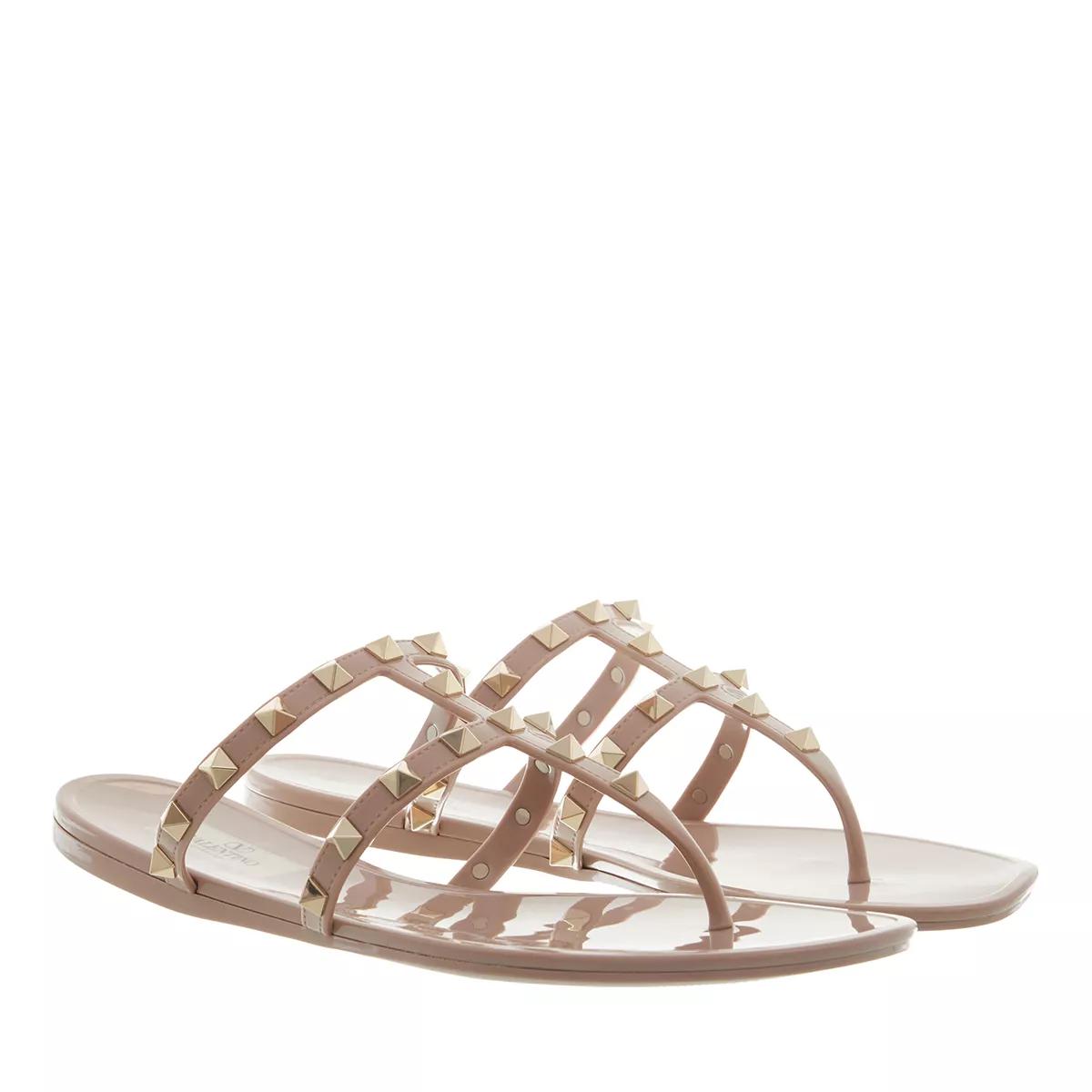 Valentino Garavani Slipper & Pantoletten - Thong Summer Rockstud - Gr. 41 (EU) - in Beige - für Damen von Valentino Garavani