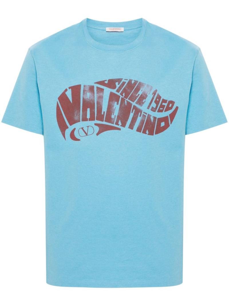 Valentino Garavani Surf-print cotton T-shirt - Blue von Valentino Garavani