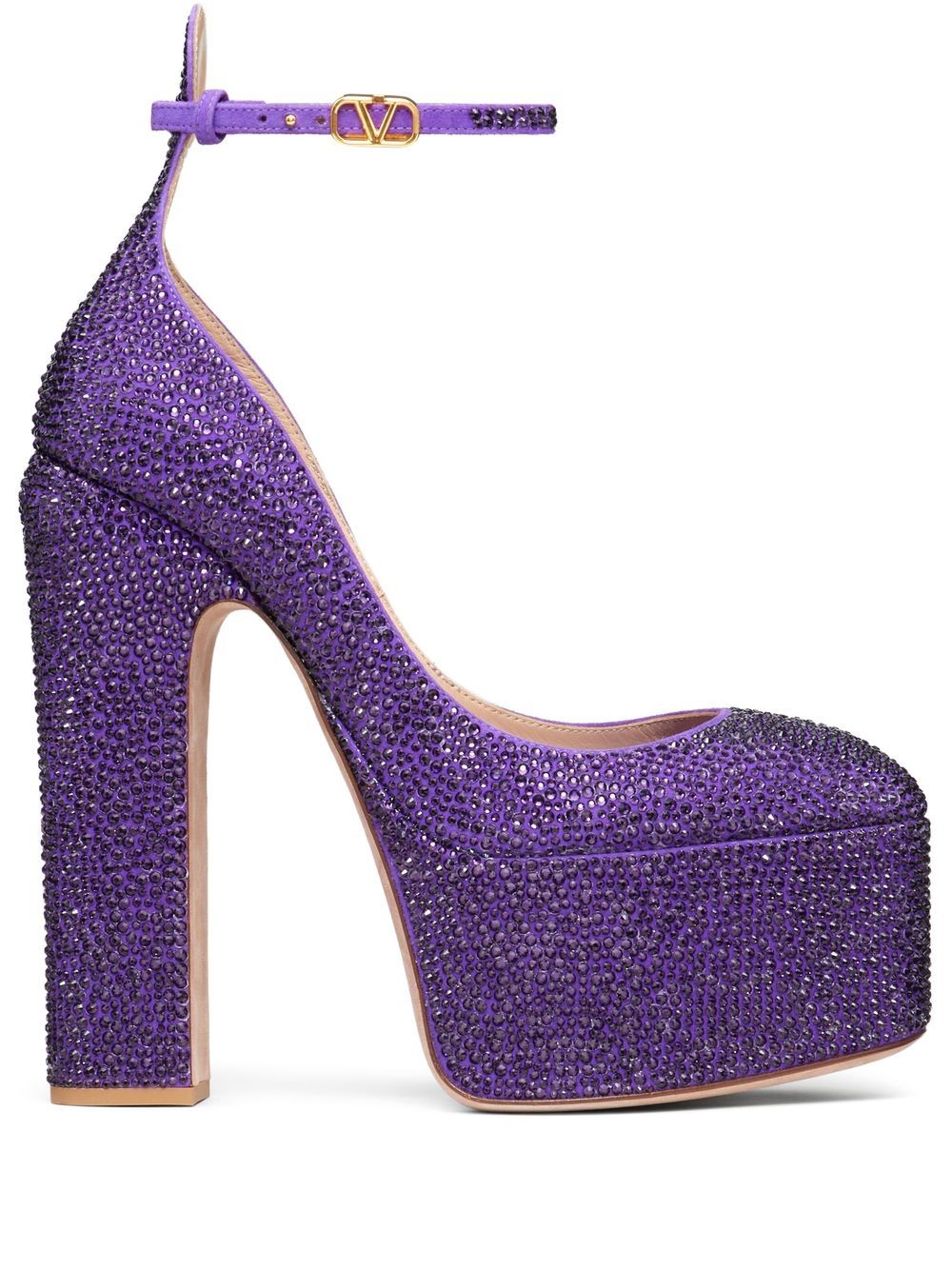 Valentino Garavani Tan-Go 155mm crystal embellished pumps - Purple von Valentino Garavani