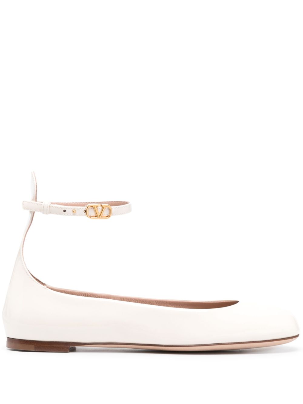 Valentino Garavani Tan-Go patent-leather ballerina shoes - Neutrals von Valentino Garavani