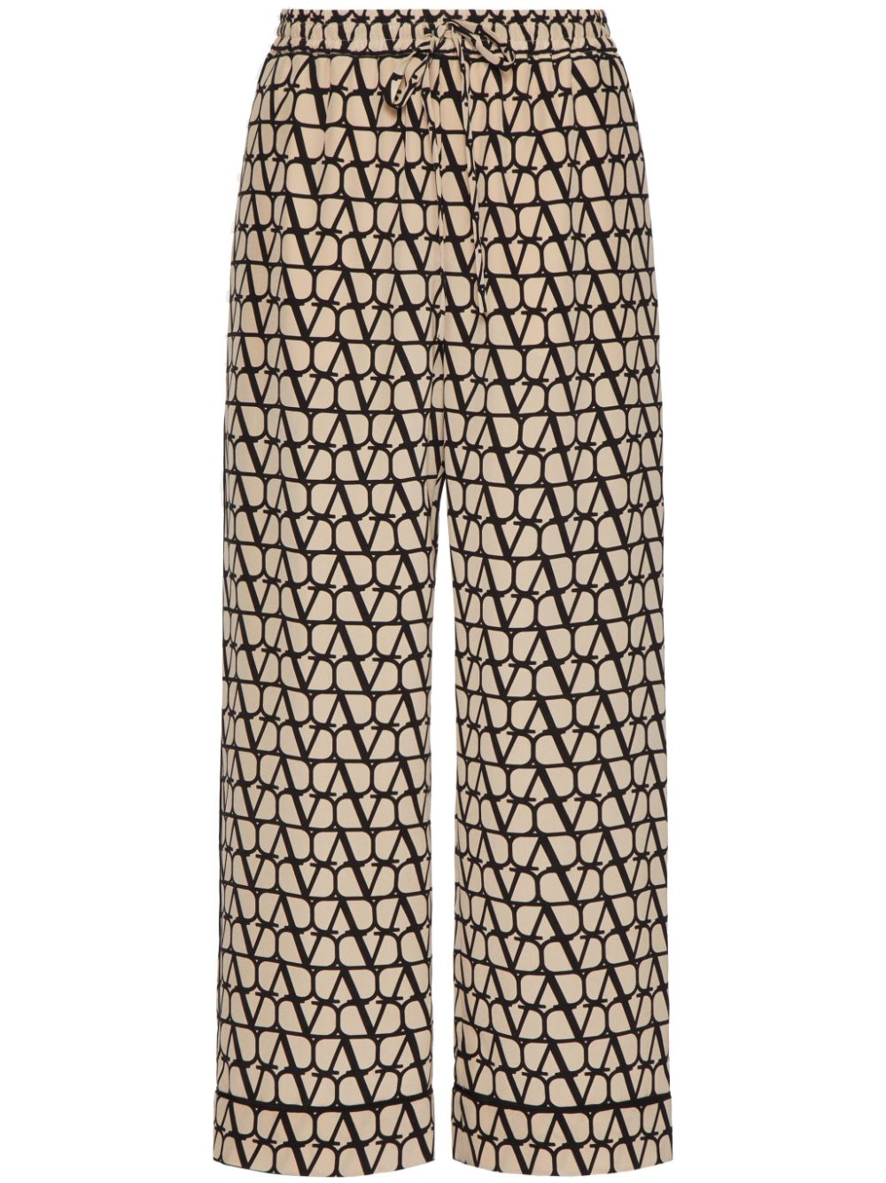 Valentino Garavani Toile Iconographe crepe-de-chine trousers - Brown von Valentino Garavani