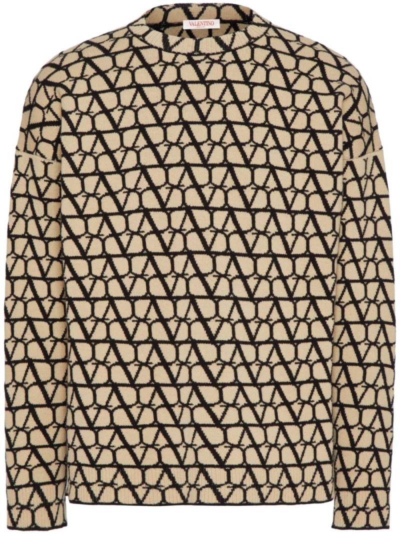 Valentino Garavani Toile Iconographe wool jumper - Neutrals von Valentino Garavani