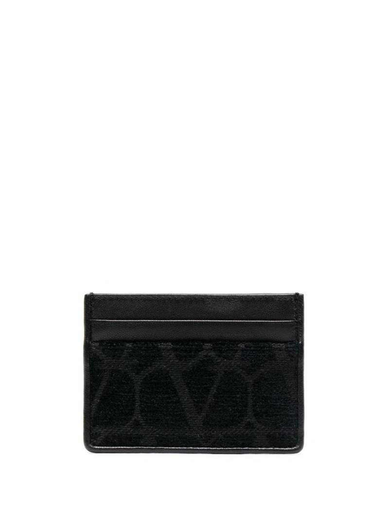 Valentino Garavani Toile Iconographe leather-detail cardholder - Black von Valentino Garavani