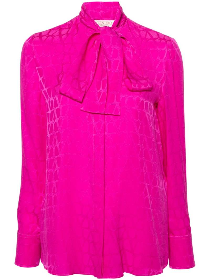 Valentino Garavani Toile Iconographe silk blouse - Pink von Valentino Garavani