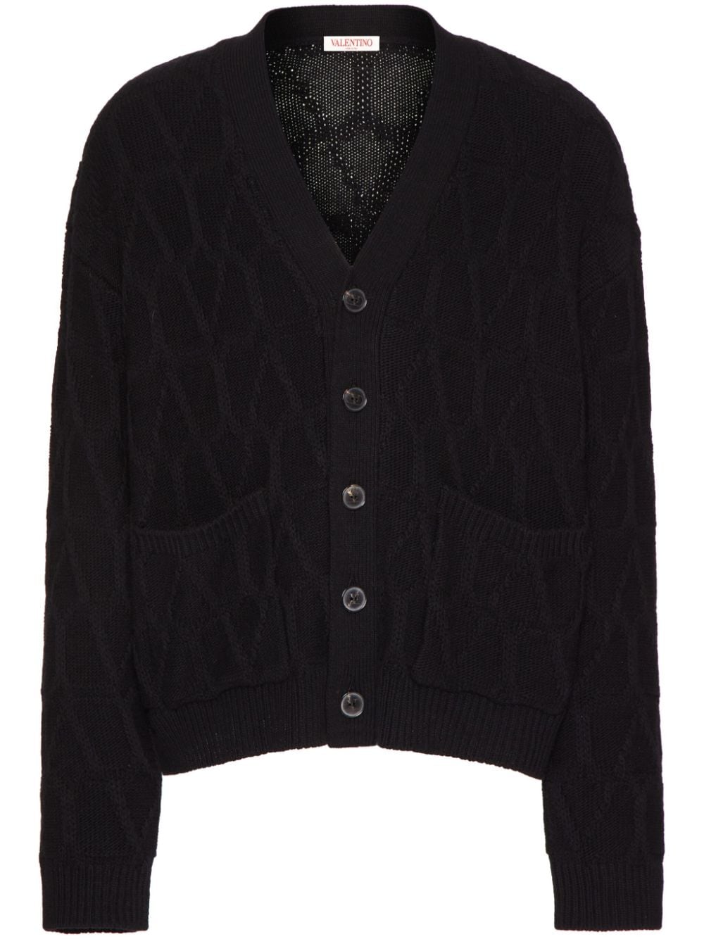 Valentino Garavani Toile Iconographe wool cardigan - Black von Valentino Garavani