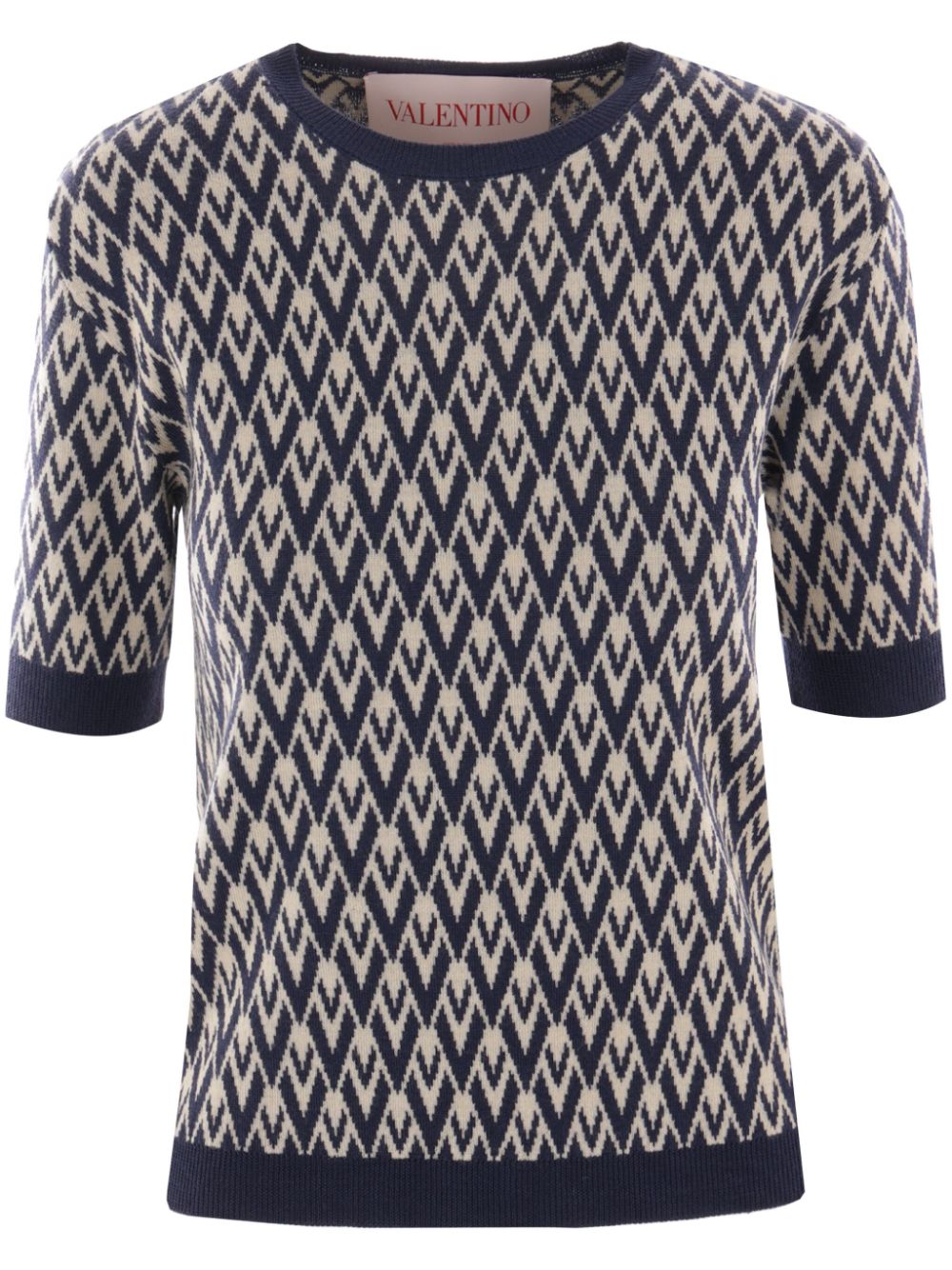 Valentino Garavani Toute La V-jacquard T-shirt - Blue von Valentino Garavani