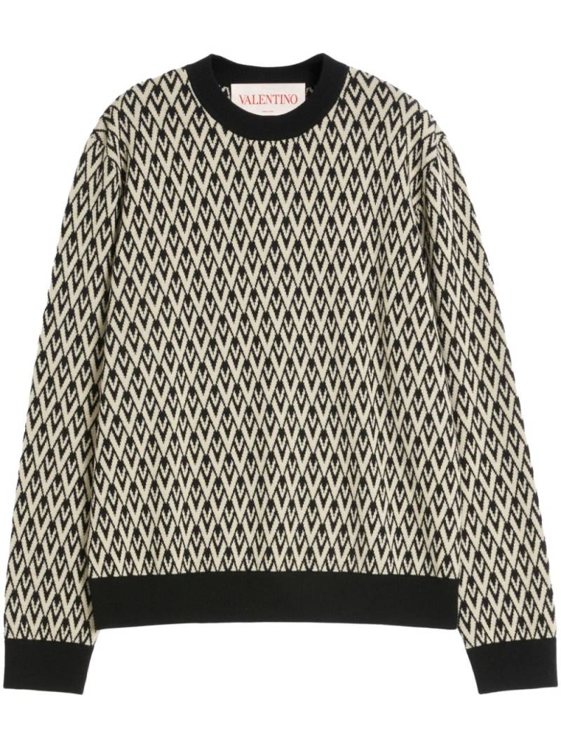 Valentino Garavani Toute La V jacquard sweater - Black von Valentino Garavani