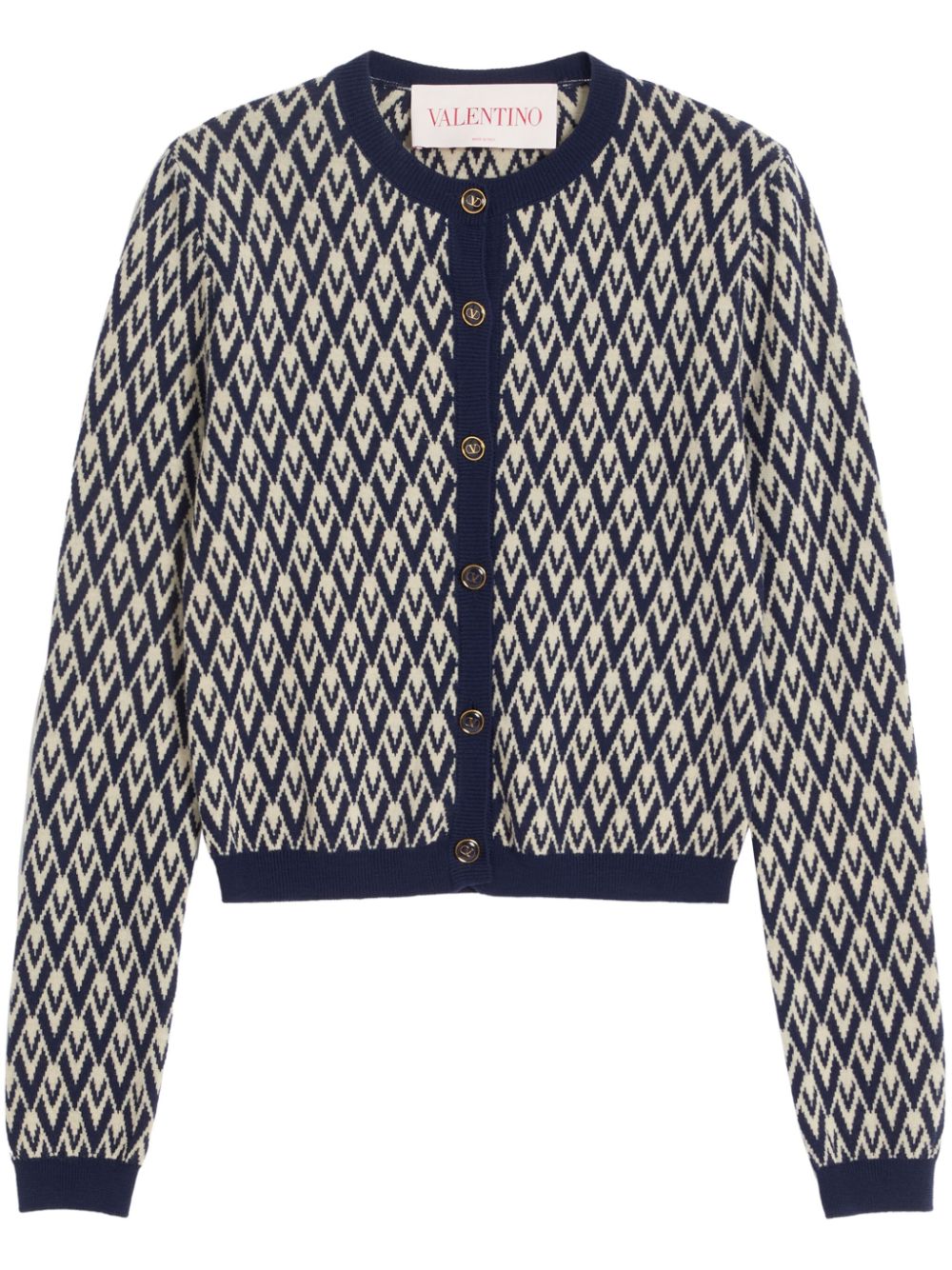 Valentino Garavani Toute la V-jacquard cardigan - Blue von Valentino Garavani