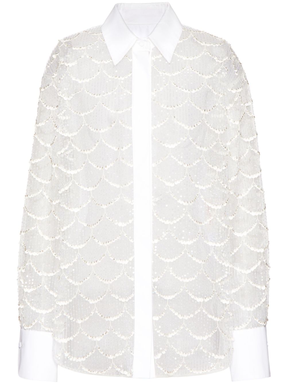 Valentino Garavani Tulle Illusione embroidered shirt - White von Valentino Garavani