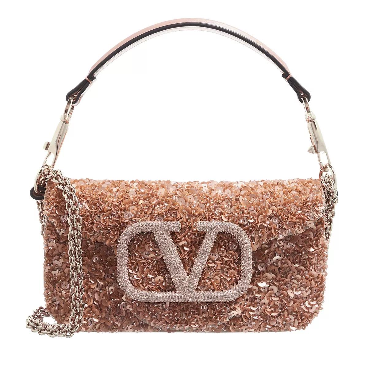 Valentino Garavani Umhängetasche - Locò Embroidered Small Crossbody Bag - Gr. unisize - in Rosa - für Damen von Valentino Garavani