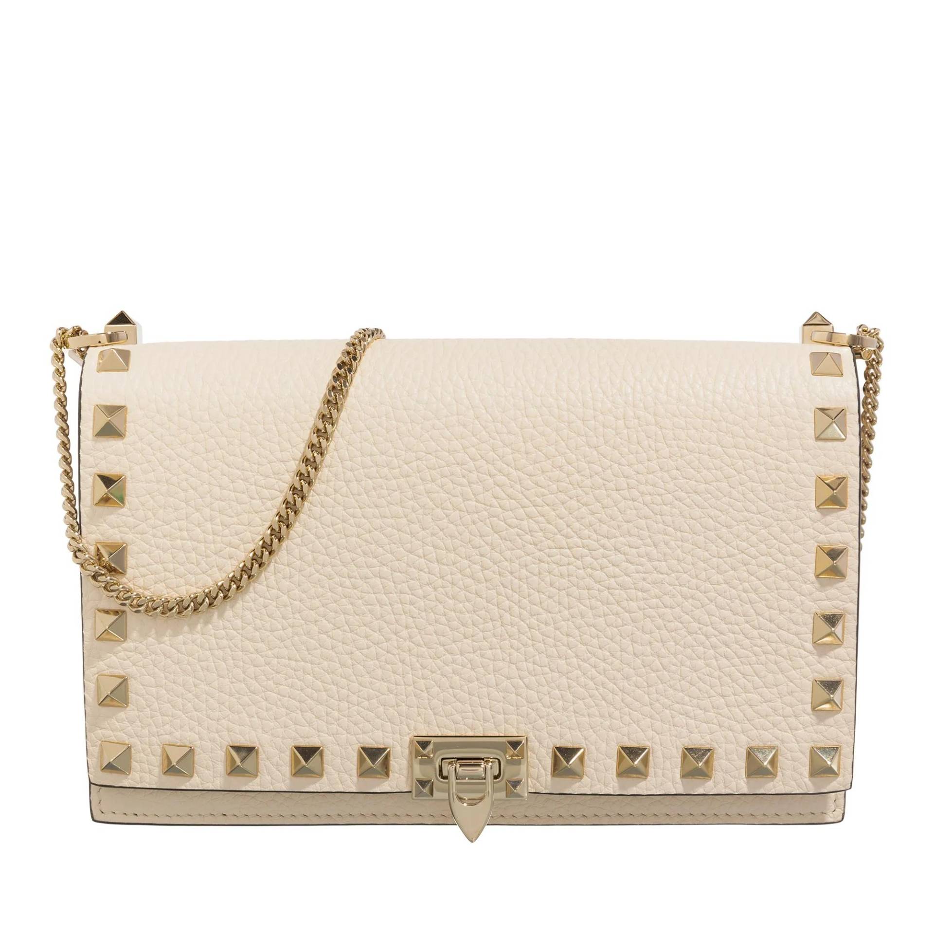 Valentino Garavani Umhängetasche - Mini Bag Rockstud Platinum Studs - Gr. unisize - in Creme - für Damen von Valentino Garavani