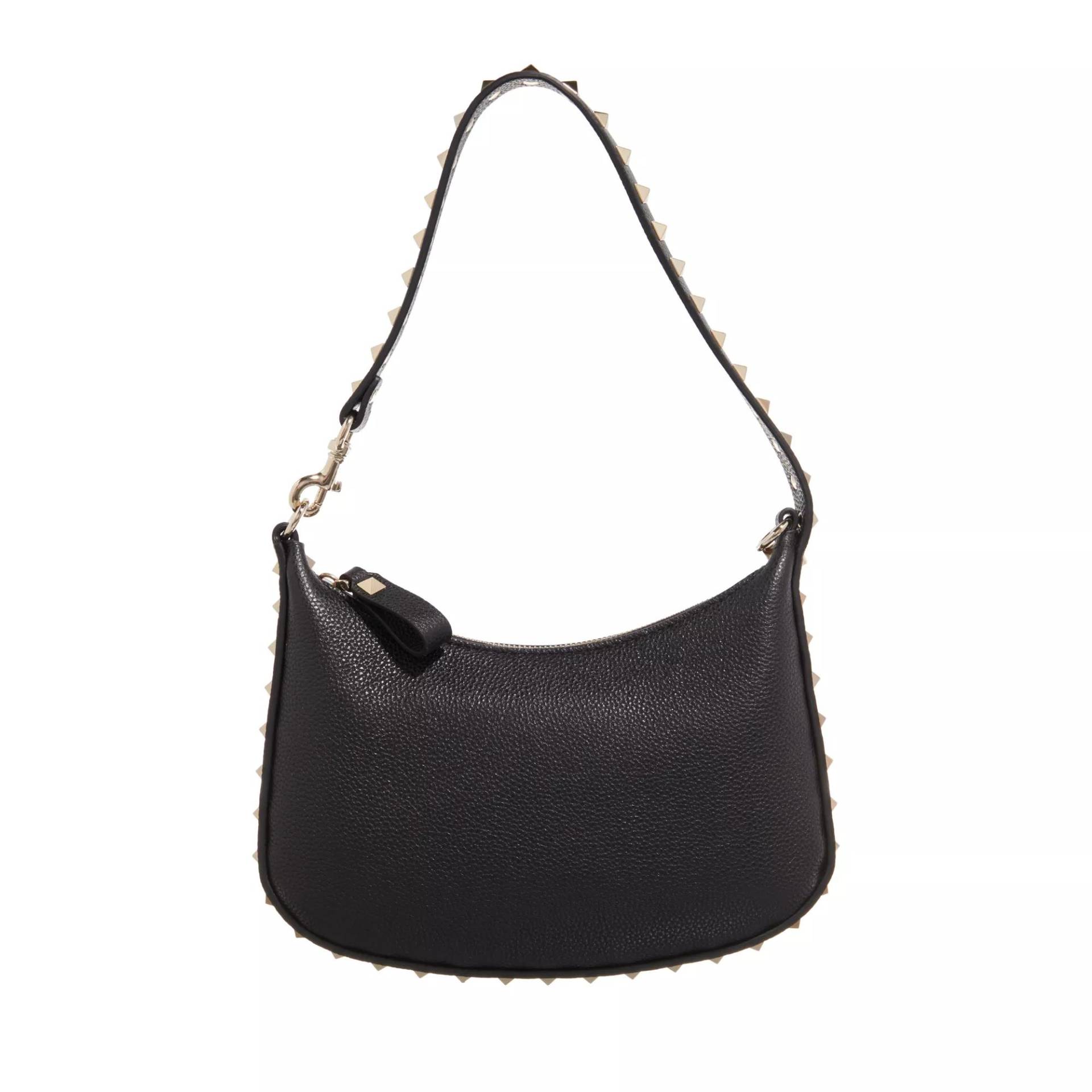 Valentino Garavani Schultertasche - Mini Hobo Rockstud - Gr. unisize - in Schwarz - für Damen von Valentino Garavani