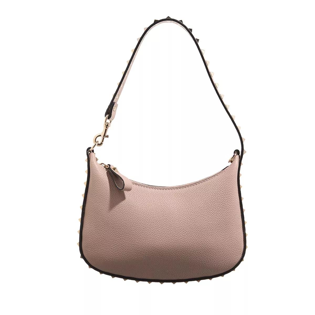 Valentino Garavani Umhängetasche - Mini Hobo Rockstud - Gr. unisize - in Taupe - für Damen von Valentino Garavani