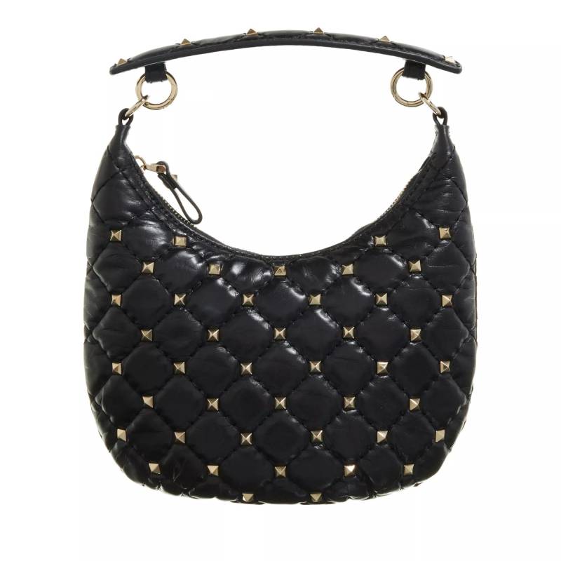 Valentino Garavani Umhängetasche - Mini Hobo Rockstud Spike - Gr. unisize - in Schwarz - für Damen von Valentino Garavani