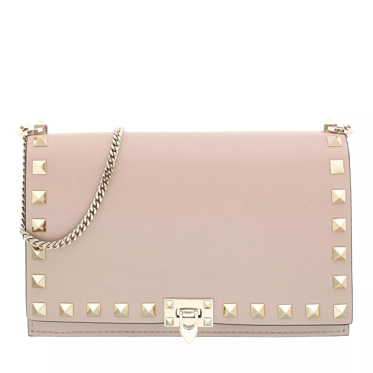 Valentino Garavani Umhängetasche - Rockstud Bag In Calfskin - Gr. unisize - in Taupe - für Damen von Valentino Garavani