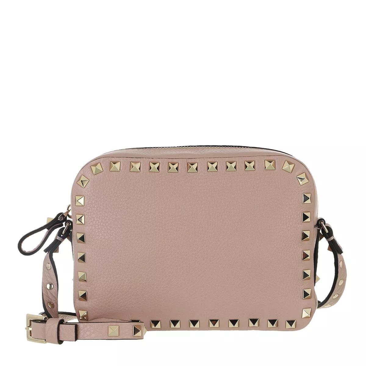 Valentino Garavani Umhängetasche - Rockstud Camera Crossbody Bag - Gr. unisize - in Beige - für Damen von Valentino Garavani