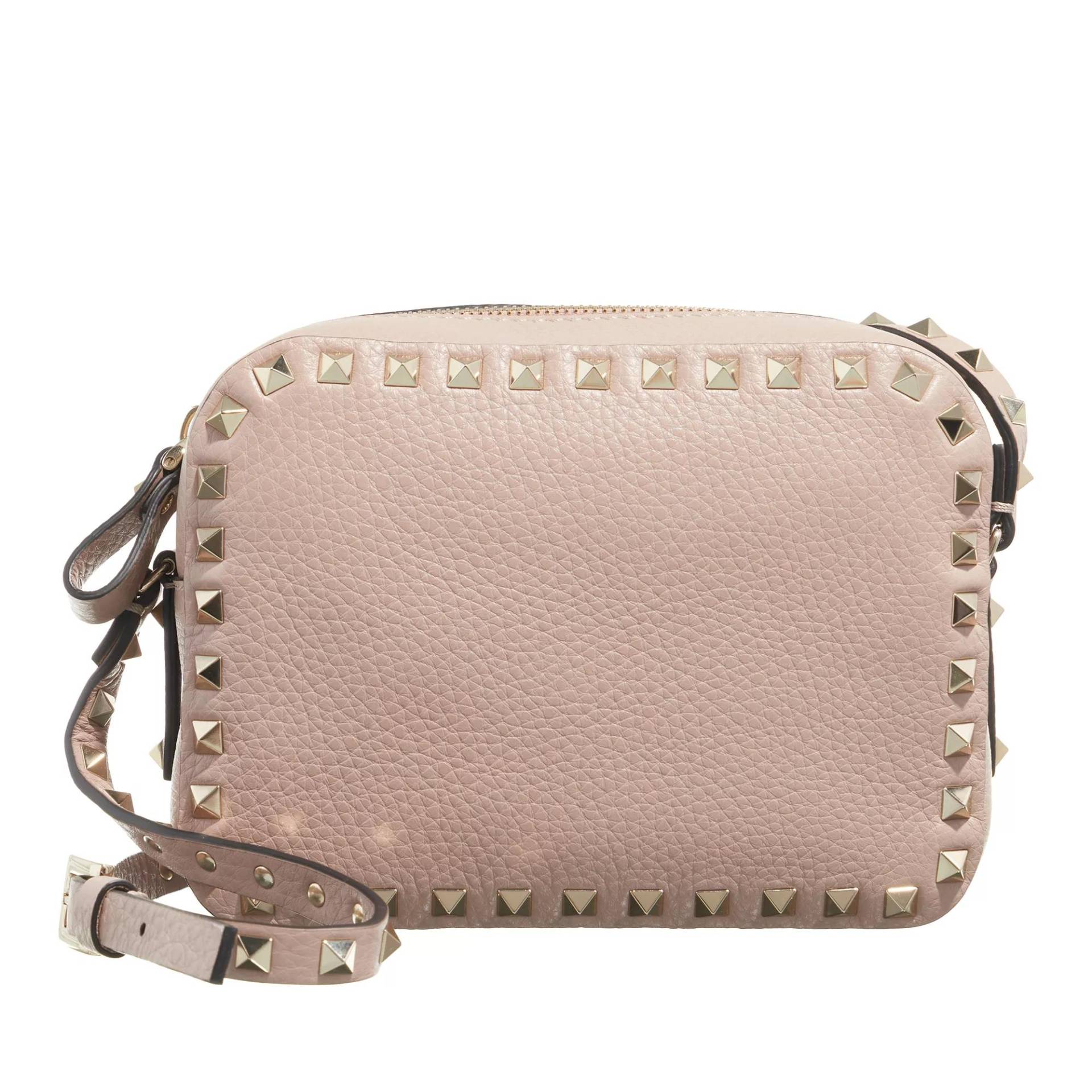 Valentino Garavani Umhängetasche - Rockstud Camera Crossbody Bag - Gr. unisize - in Taupe - für Damen von Valentino Garavani