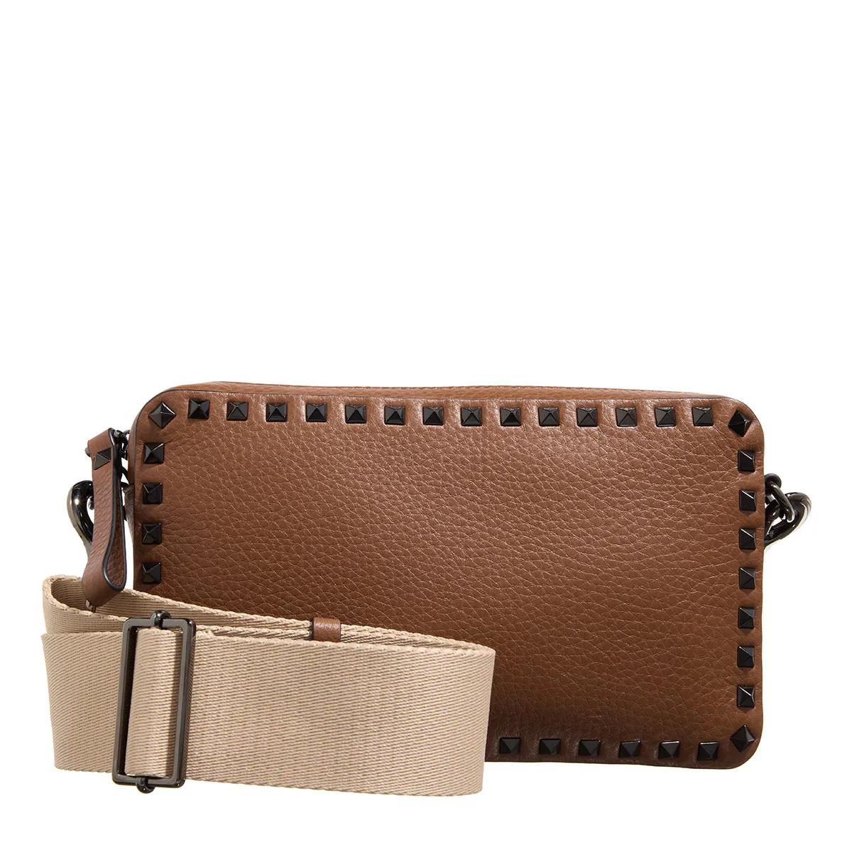 Valentino Garavani Umhängetasche - Rockstud Crossbody Bag - Gr. unisize - in Braun - für Damen von Valentino Garavani